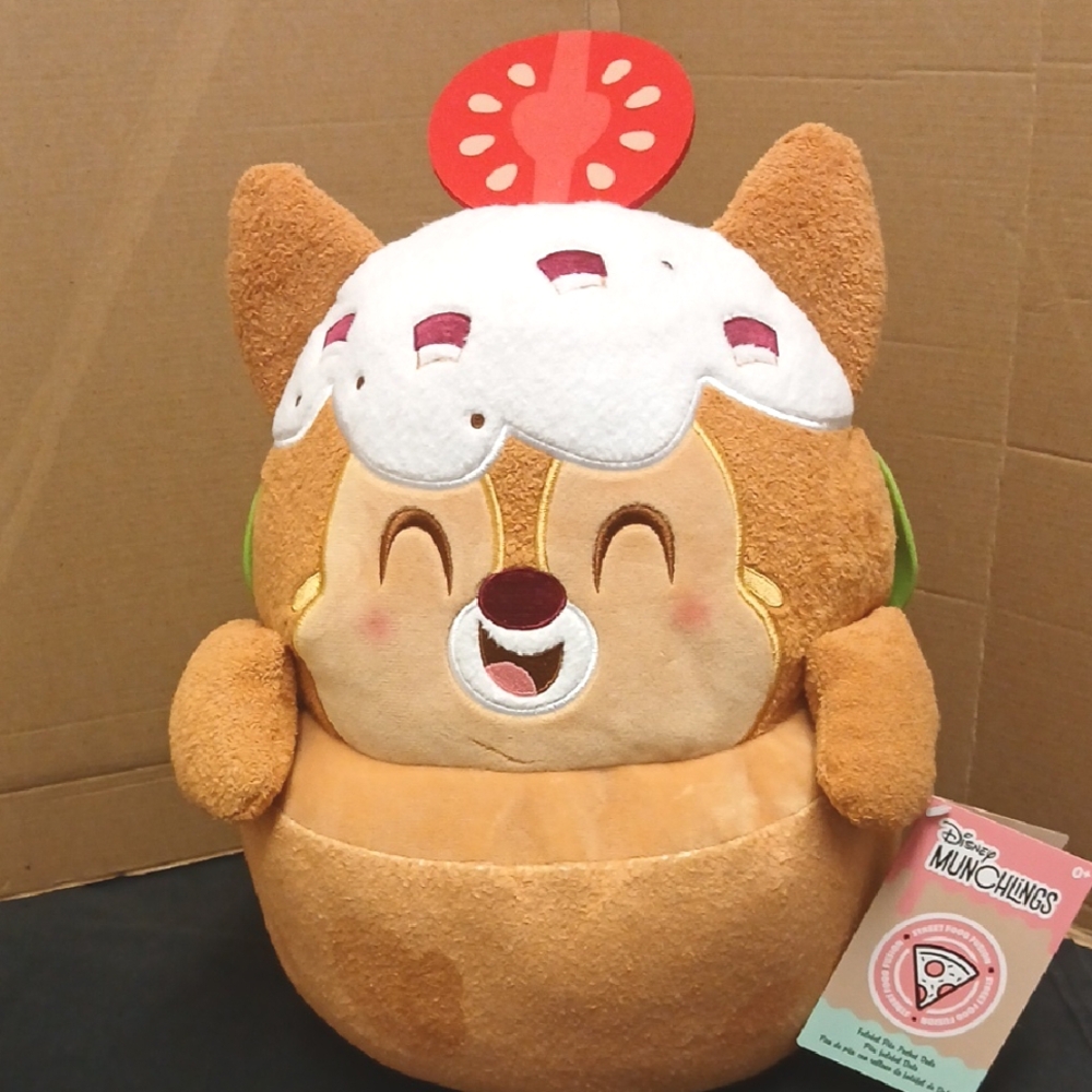 Disney Munchlings Ice Cream Plush - Tan and White NWT Falafel Pita Pocket Dale
